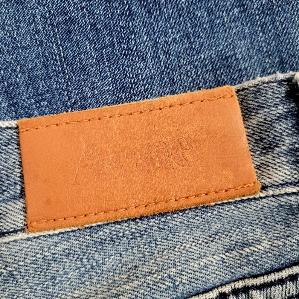 ACNE STUDIOS Mic Matt Straight Leg Distressed Denim Jeans Mid Blue 29 - Picture 7 of 11